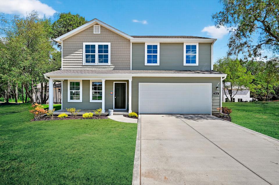 A house with a garage.