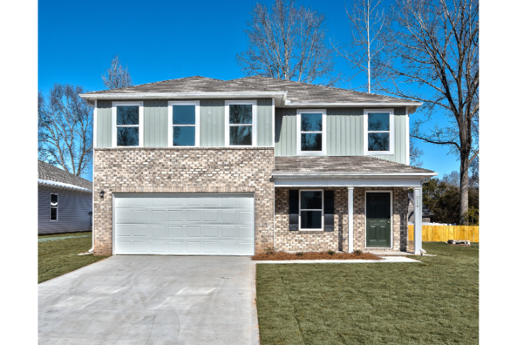 A house with a garage.